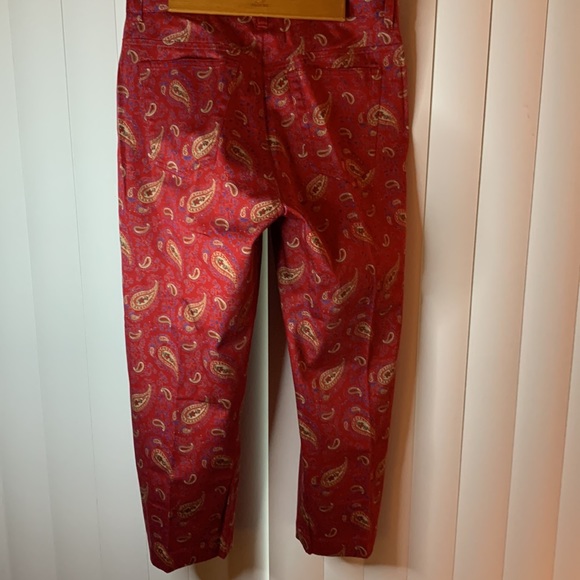 RALPH LAUREN PAISLEY PRINT RED STRETCH JEANS - Picture 2 of 9